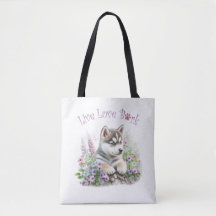 Mãe de Cachorro Husky Floral