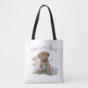 Bolsa Tote Mãe de Cachorro Mastiff Floral
