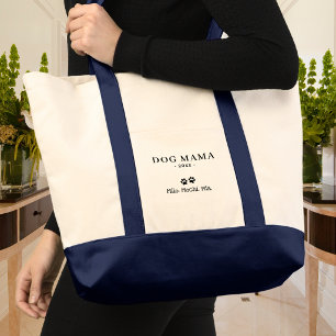 Bolsa Tote Mãe de Cachorro Minimalista Nome Personalizado do 