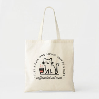 Bolsa Tote Mãe de gato engraçada amante de café estética
