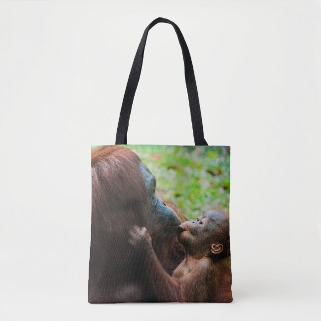 Bolsa Tote Mãe de orangotango com bebê (Frente)