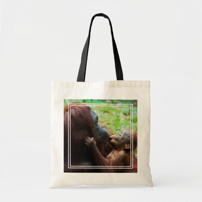 Bolsa Tote Mãe de orangotango com bebê (Frente)