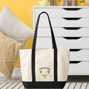 Bolsa Tote Mãe de Pickleball Personalizada em Elegante Dourad