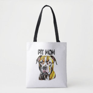 Bolsa Tote Mãe de Pit Bull Amante de Cachorros