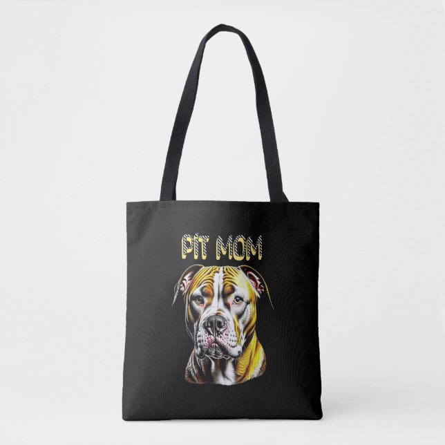 Bolsa Tote Mãe de Pit Bull| Amante de Cachorros   (Frente)