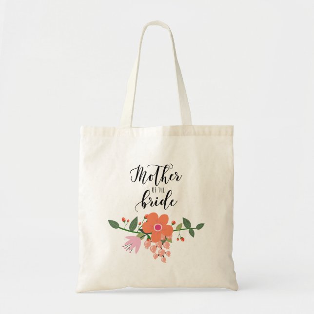 Bolsa Tote Mãe do Buquê Floral Bride (Frente)