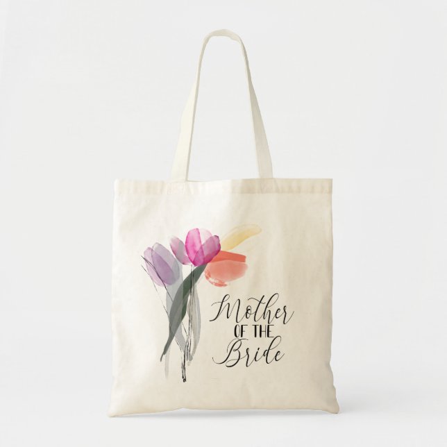 Bolsa Tote Mãe do Casamento das Tulipas Simples Primavera da  (Frente)