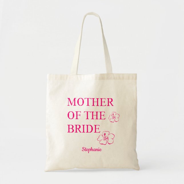 Bolsa Tote Mãe Do Casamento De Noiva Fofo Rosa (Frente)