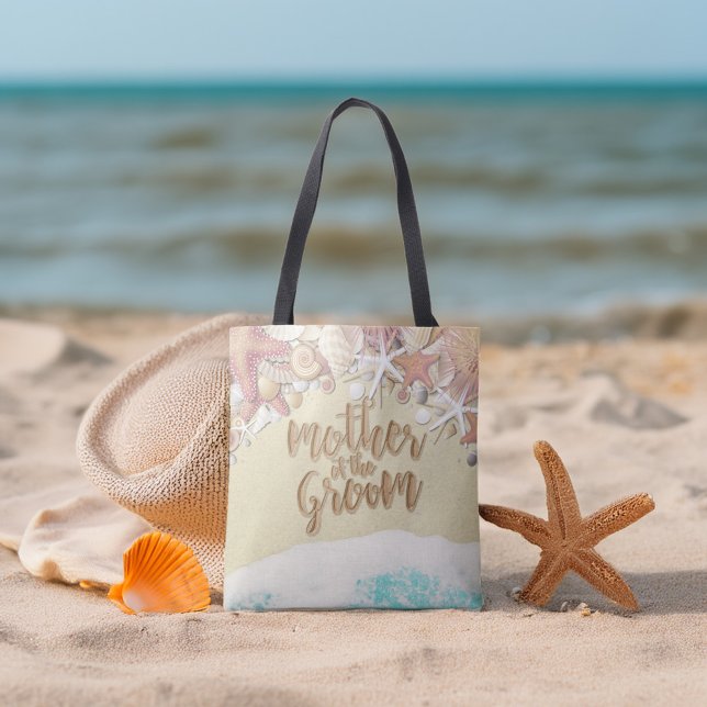 Bolsa Tote Mãe do Casamento de Starfish da Praia do Groom Sum (Criador carregado)