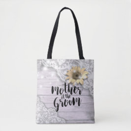 Bolsa Tote Mãe do Casamento do Groom Lace Sunflower Wood