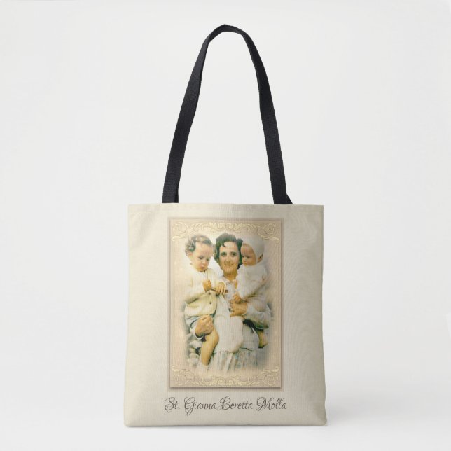 Bolsa Tote Mãe do católico do St. Gianna Beretta Molla (Frente)