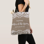 Bolsa Tote Mãe do Colar Russo do Groom<br><div class="desc">A mãe do noivo vai adorar esta bela sacola de tote personalizada, com um conjunto de bordas rústicas contra um fundo falso. Adicione o nome da mãe do noivo e o texto personalizado para personalizar. Perfeito para essências de casamento de carregando como maquiagem, calçados, roupas e muito mais. Funciona bem...</div>