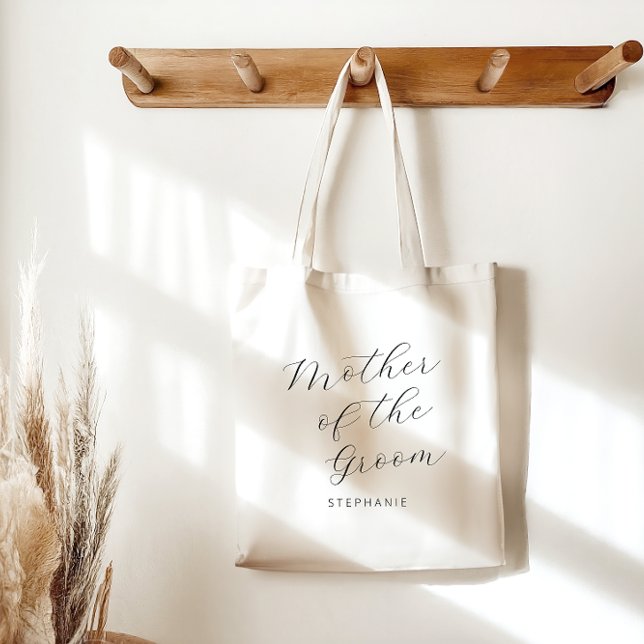 Bolsa Tote Mãe do Escrito Mínimo Personalizado do Groom (Criador carregado)
