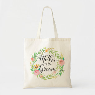 Bolsa Tote Mãe do Groom Watercolor Floral Wreath6
