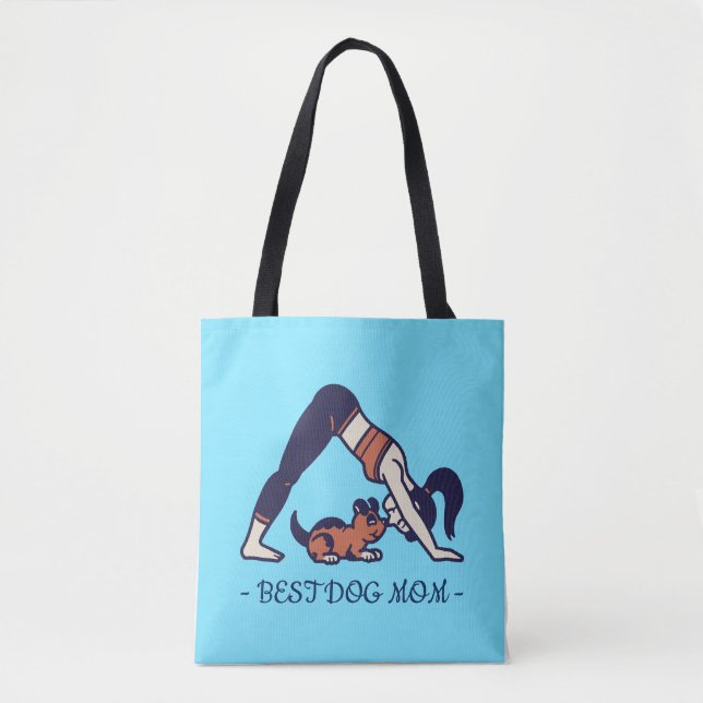 BOLSA TOTE MÃE DO MELHOR CÃO YOGA (Frente)