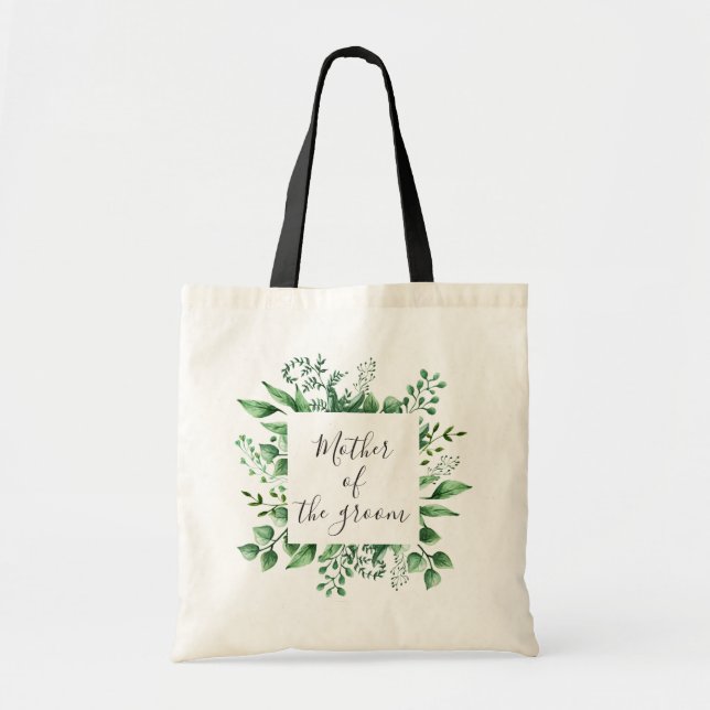 Bolsa Tote Mãe do noivo. Casamento com água verde (Frente)