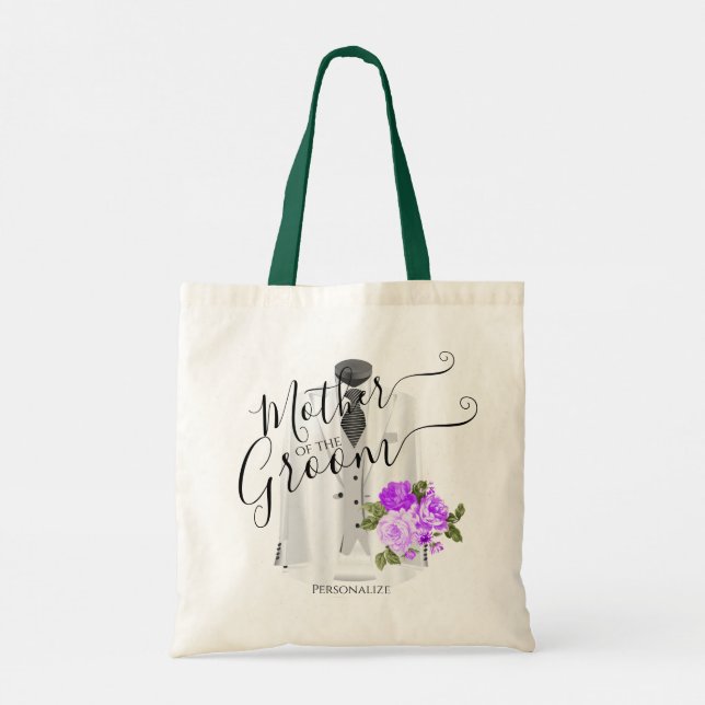 Bolsa Tote Mãe do noivo - Partido Bridal - Floral Roxo (Verso)