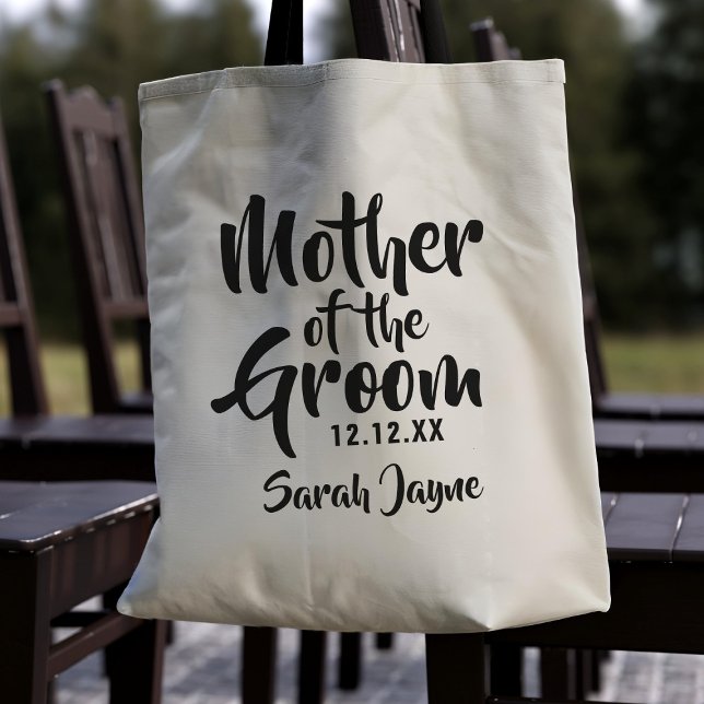 Bolsa Tote Mãe do Presente do Casamento do Saco do Tote (A Mother of the Groom Tote bag with space for her name and your wedding date.)
