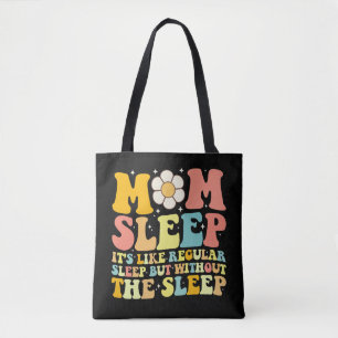Bolsa Tote Mãe Dorme Engraçado Dia de as mães Groovy Retro