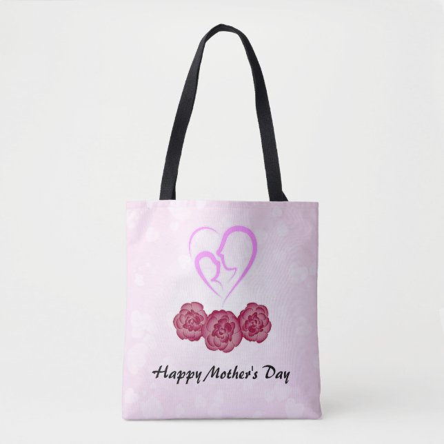 Bolsa Tote Mãe e Bebê Cravo Dia das Mães (Frente)