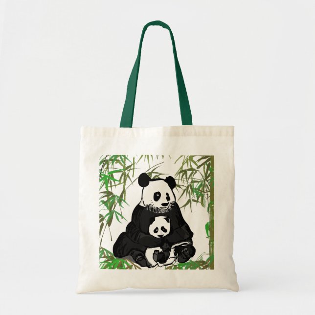 Bolsa Tote Mãe e bebê Panda/Mamá y Bebé Panda (Frente)