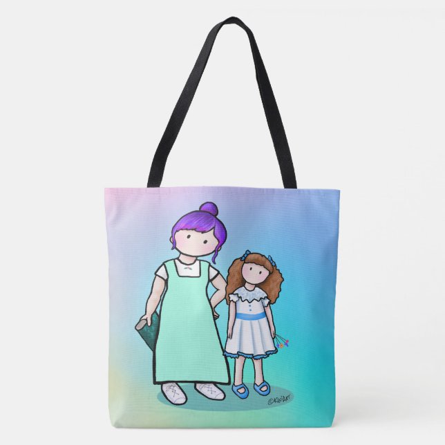 Bolsa Tote Mãe e Filha Toalha (Frente)