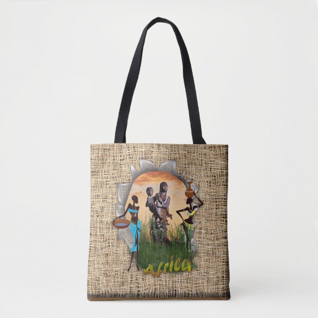 Bolsa Tote Mãe e filho de África (Frente)