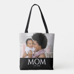 Bolsa Tote Mãe Estabeleceu Caps Clássicos Preto Foto