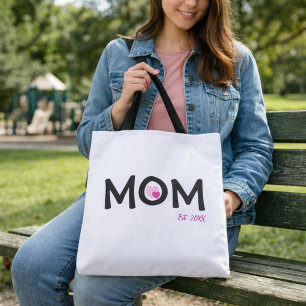 Bolsa Tote Mãe Estabeleceu Coração Rosa Duplamente Aninhado