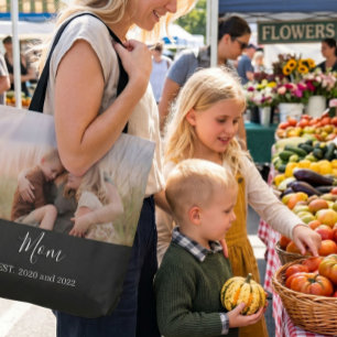 Bolsa Tote Mãe Estabeleceu Foto de Roteiro Elegante