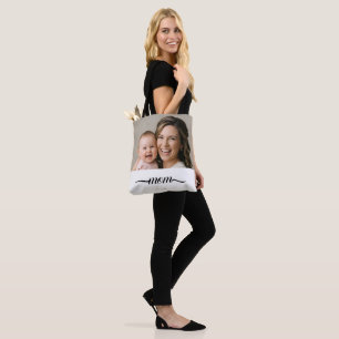 Bolsa Tote Mãe Estabeleceu Foto Personalizada Ano Branco