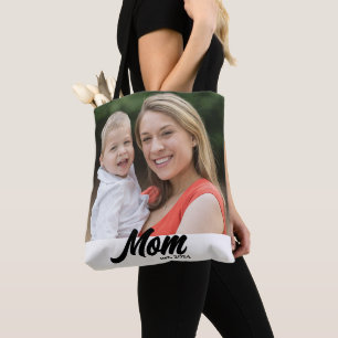 Bolsa Tote Mãe Estabeleceu Roteiro Foto Branca