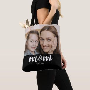 Bolsa Tote Mãe Estabeleceu Roteiro Foto Preta