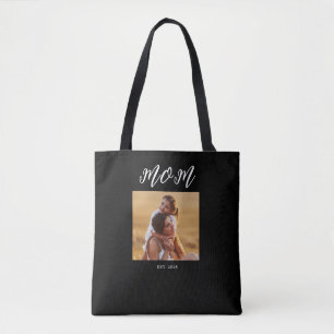 Bolsa Tote Mãe Estabeleceu Roteiro Foto Preta