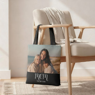 Bolsa Tote Mãe Estabeleceu Roteiro Foto Preta
