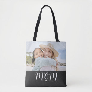 Bolsa Tote Mãe Estabeleceu Roteiro Foto Preta