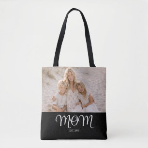 Bolsa Tote Mãe Estabeleceu Roteiro Foto Preta