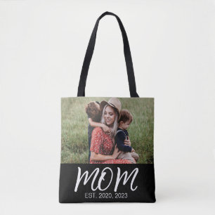 Bolsa Tote Mãe Estabeleceu Roteiro Foto Preta