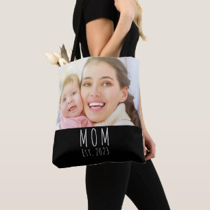 Bolsa Tote Mãe Estabeleceu Roteiro Foto Preta