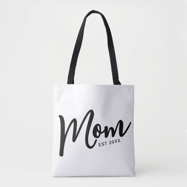 Bolsa Tote Mãe Estabeleceu Roteiro Preto (Frente)