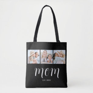 Bolsa Tote Mãe Estabeleceu Roteiro Preto 3 Foto