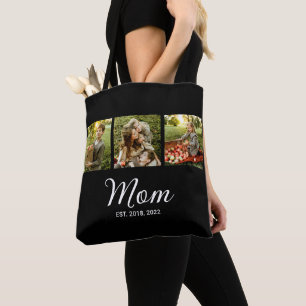 Bolsa Tote Mãe Estabeleceu Roteiro Preto 3 Foto