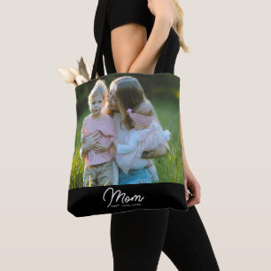 Bolsa Tote Mãe Estabeleceu Roteiro Preto Foto