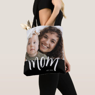 Bolsa Tote Mãe Estabelecida Caps Branco Personalizado Ano Nov