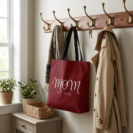 Bolsa Tote Mãe Estabelecida Presente de Nova Mãe Escrito Bran