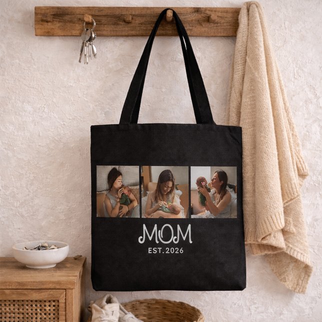 Bolsa Tote Mãe Estabelecida Roteiro Preto 3 Foto  (Criador carregado)