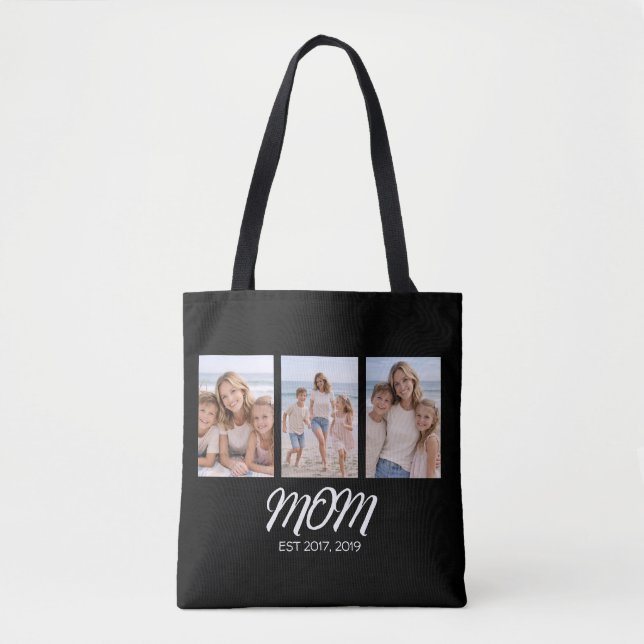 Bolsa Tote Mãe Estabelecida Roteiro Preto 3 Foto (Frente)