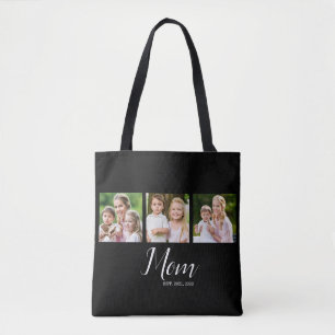 Bolsa Tote Mãe Estabelecida Script Preto 3 Foto