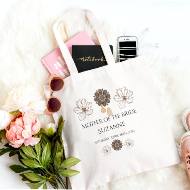 Bolsa Tote Mãe Floral do Casamento Bride Boho (Criador carregado)