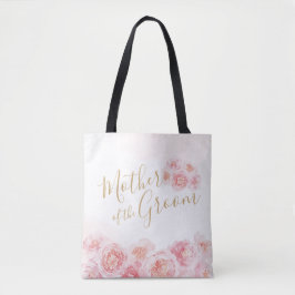 Bolsa Tote Mãe floral personalizada rosa do noivo